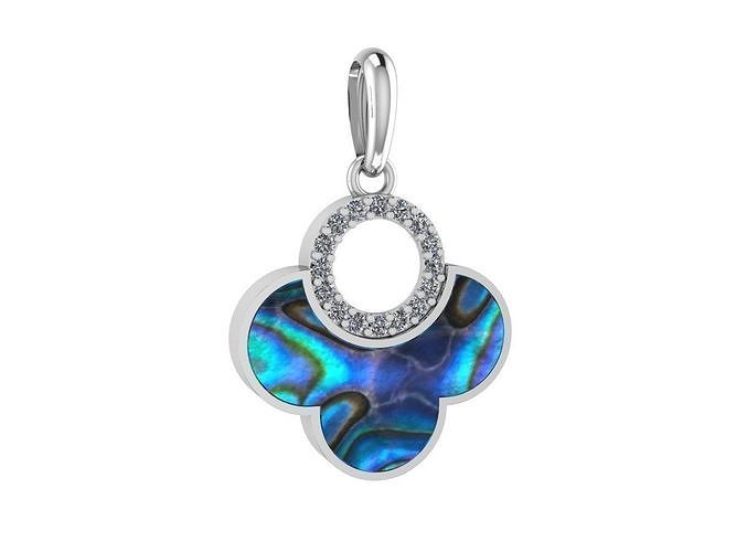 Minimalist earrings and medallion with custom stone 3D Model Collection