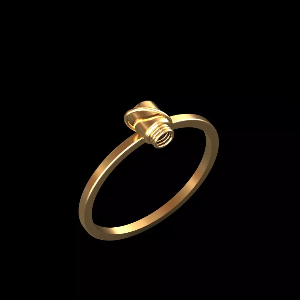 Minimalist Mechanical-Inspired Screw Ring 3D print model_0