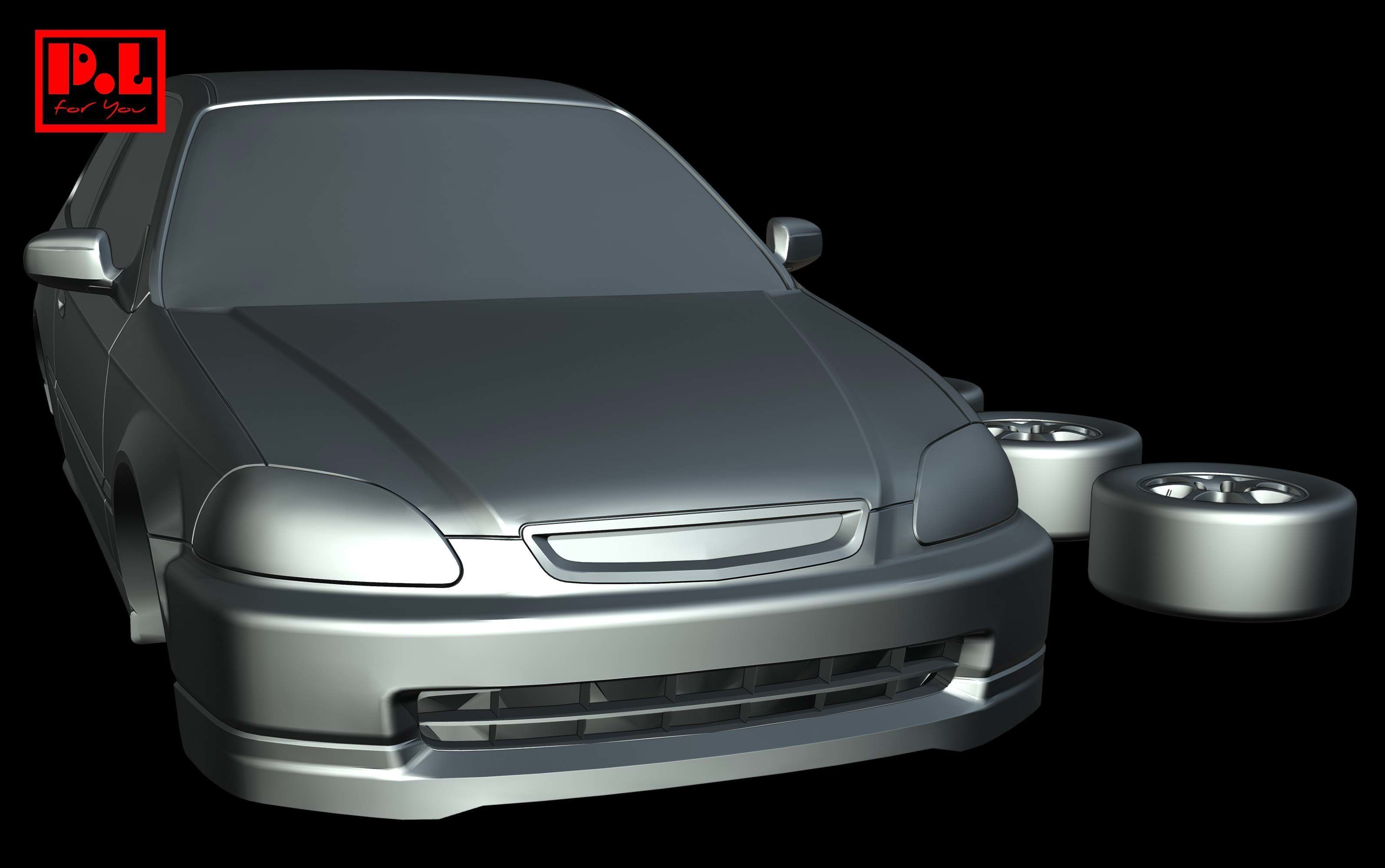 Honda Civic Type R 1st Gen EK9 1997-2000 3D print model_6