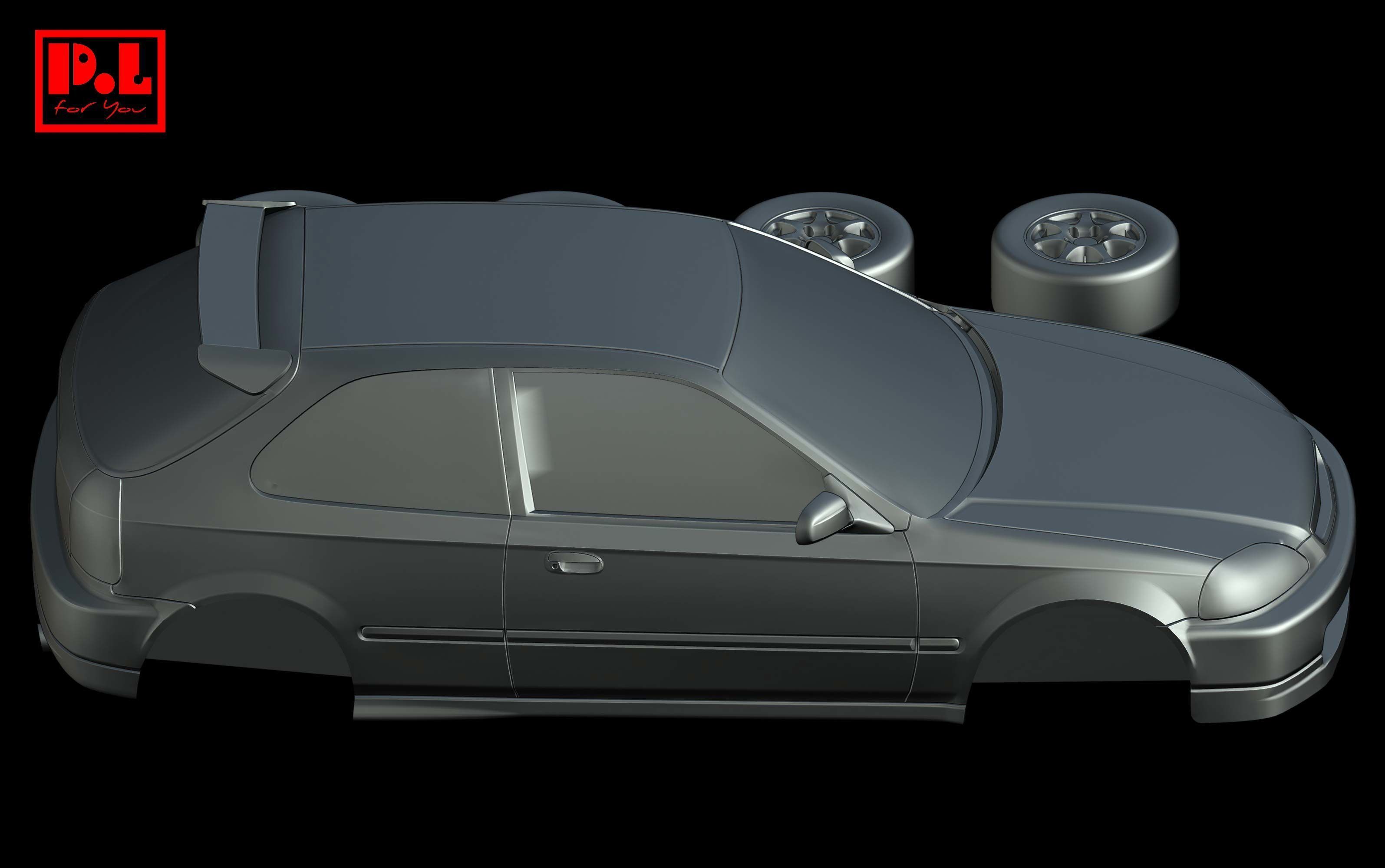 Honda Civic Type R 1st Gen EK9 1997-2000 3D print model_5