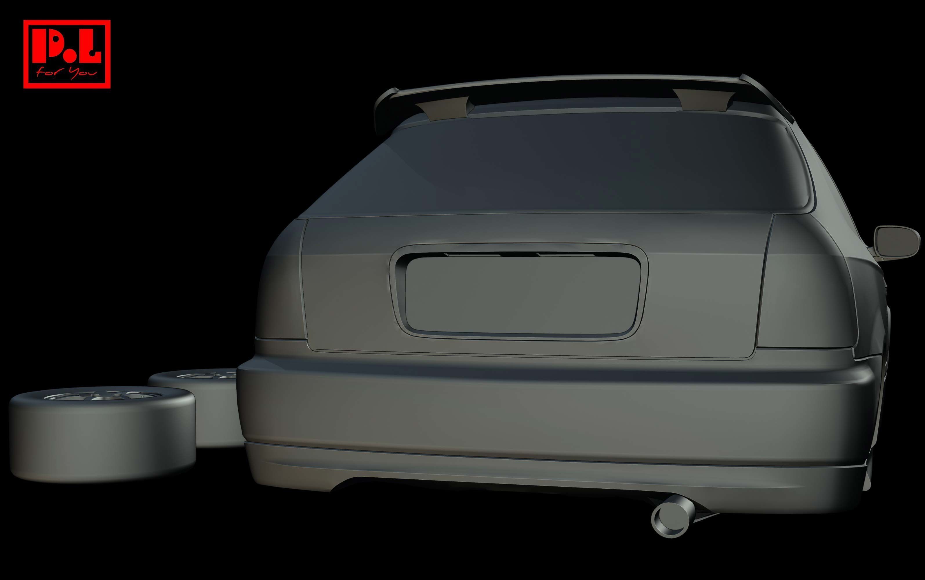 Honda Civic Type R 1st Gen EK9 1997-2000 3D print model_3