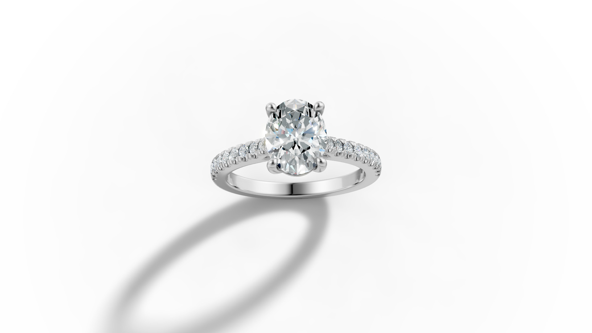 9x7 Oval Stone Trellis Engagement Ring Pave Setting 3dmodel 3D print model_23