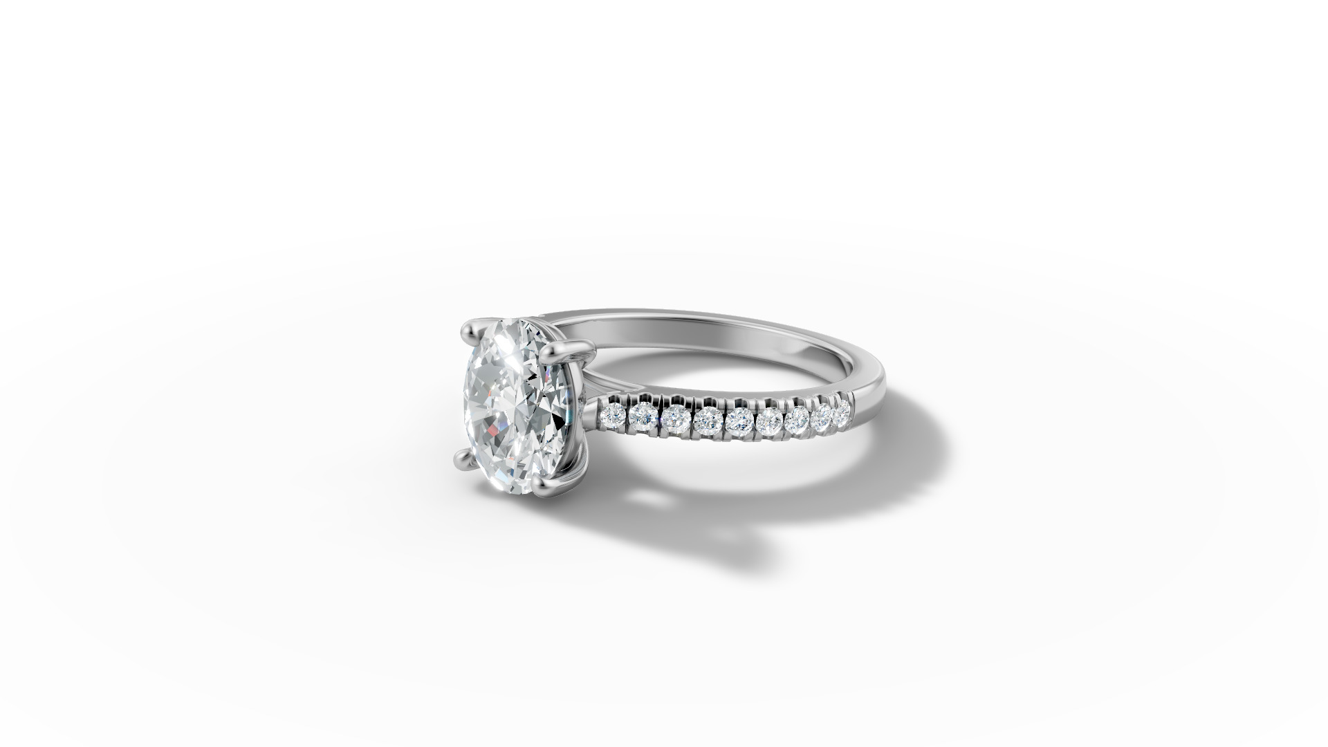 9x7 Oval Stone Trellis Engagement Ring Pave Setting 3dmodel 3D print model_29