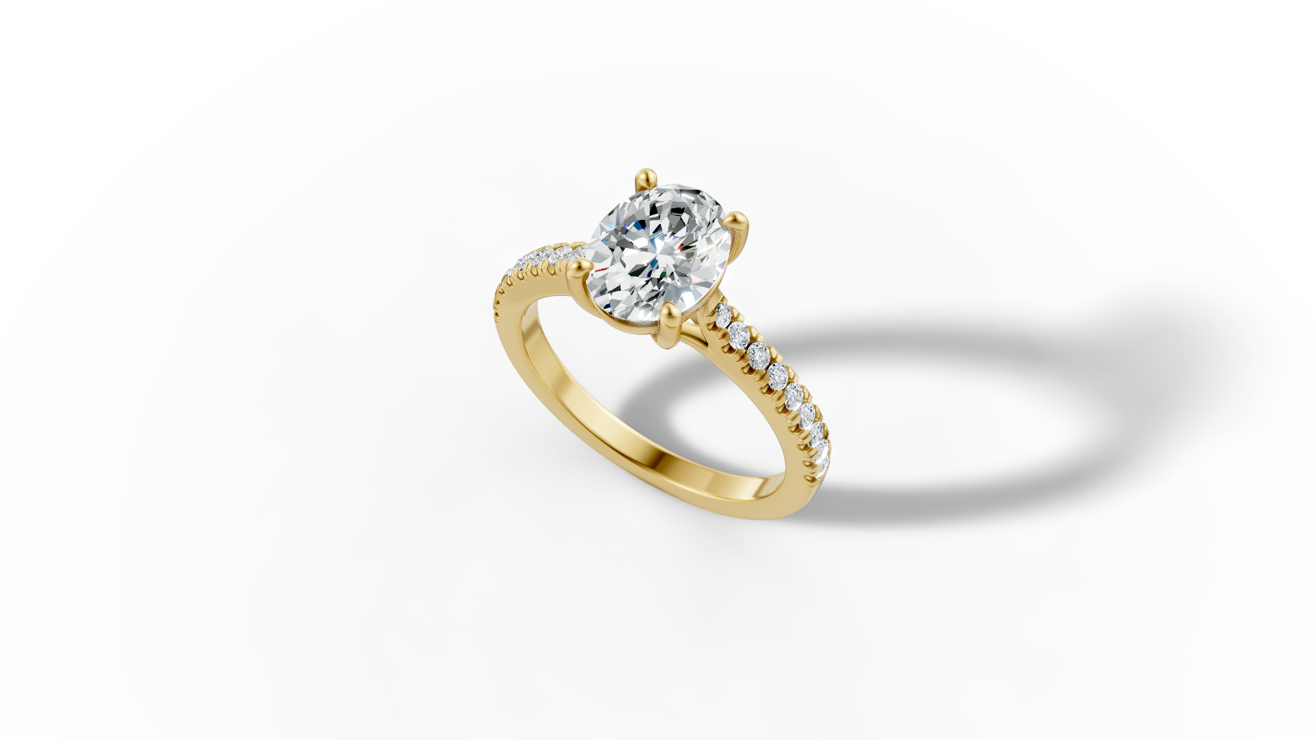 9x7 Oval Stone Trellis Engagement Ring Pave Setting 3dmodel 3D print model_37