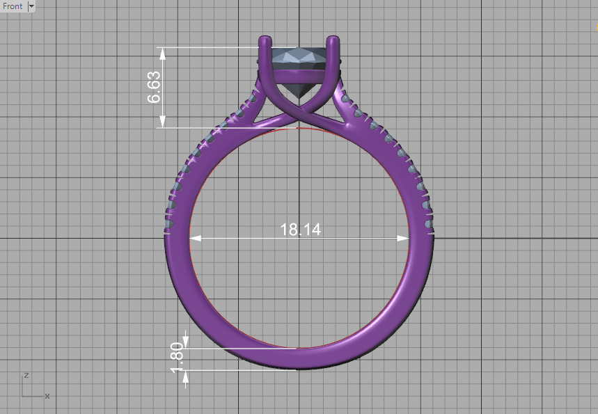 9x7 Oval Stone Trellis Engagement Ring Pave Setting 3dmodel 3D print model_43