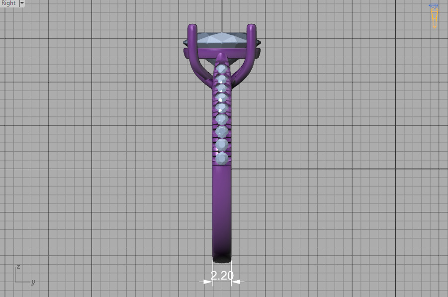 9x7 Oval Stone Trellis Engagement Ring Pave Setting 3dmodel 3D print model_47