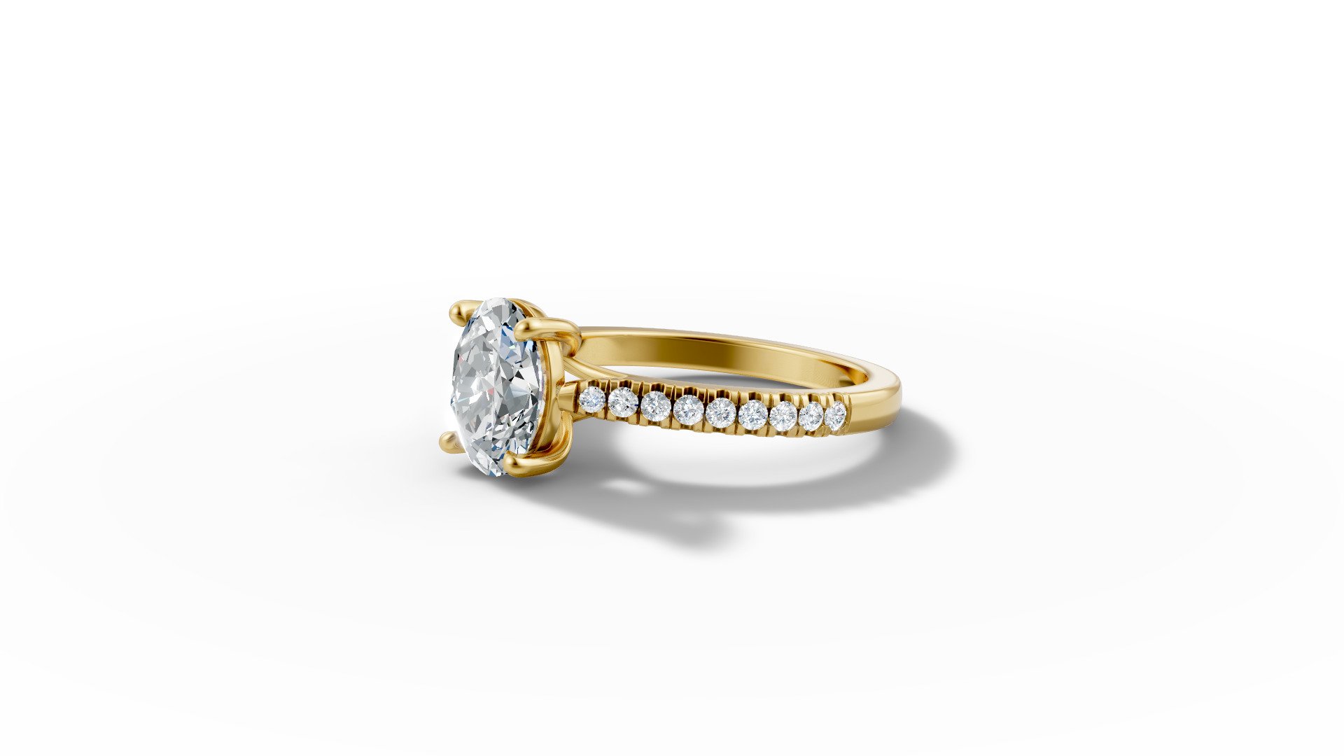 9x7 Oval Stone Trellis Engagement Ring Pave Setting 3dmodel 3D print model_31