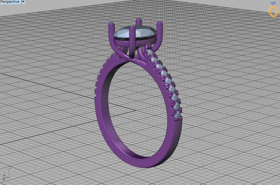 9x7 Oval Stone Trellis Engagement Ring Pave Setting 3dmodel 3D print model_46