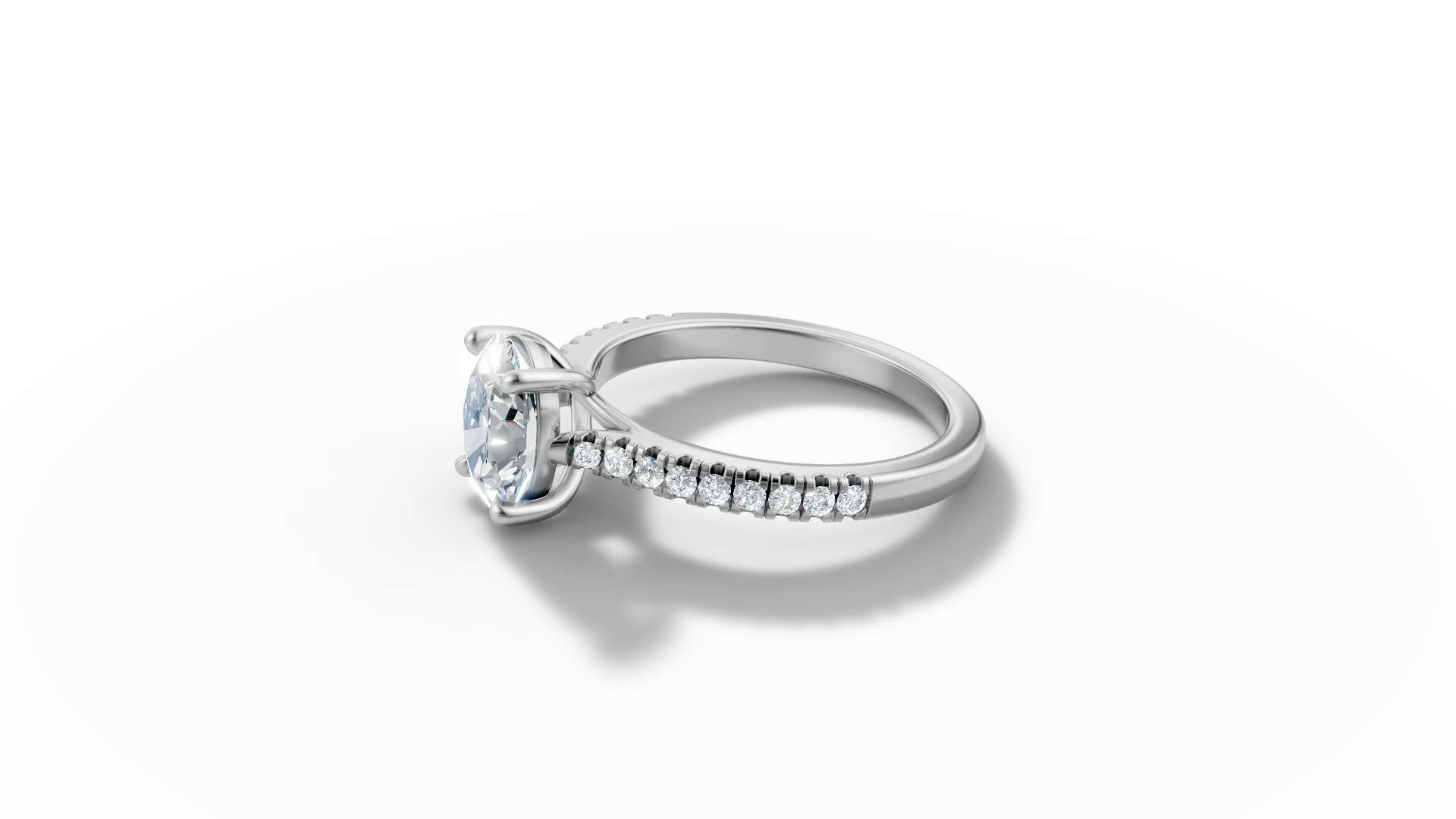 9x7 Oval Stone Trellis Engagement Ring Pave Setting 3dmodel 3D print model_40