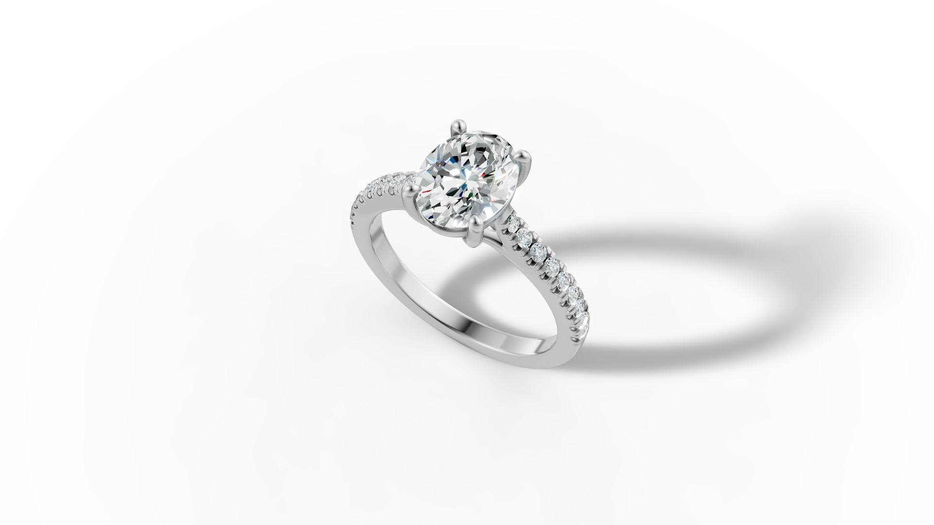 9x7 Oval Stone Trellis Engagement Ring Pave Setting 3dmodel 3D print model_38