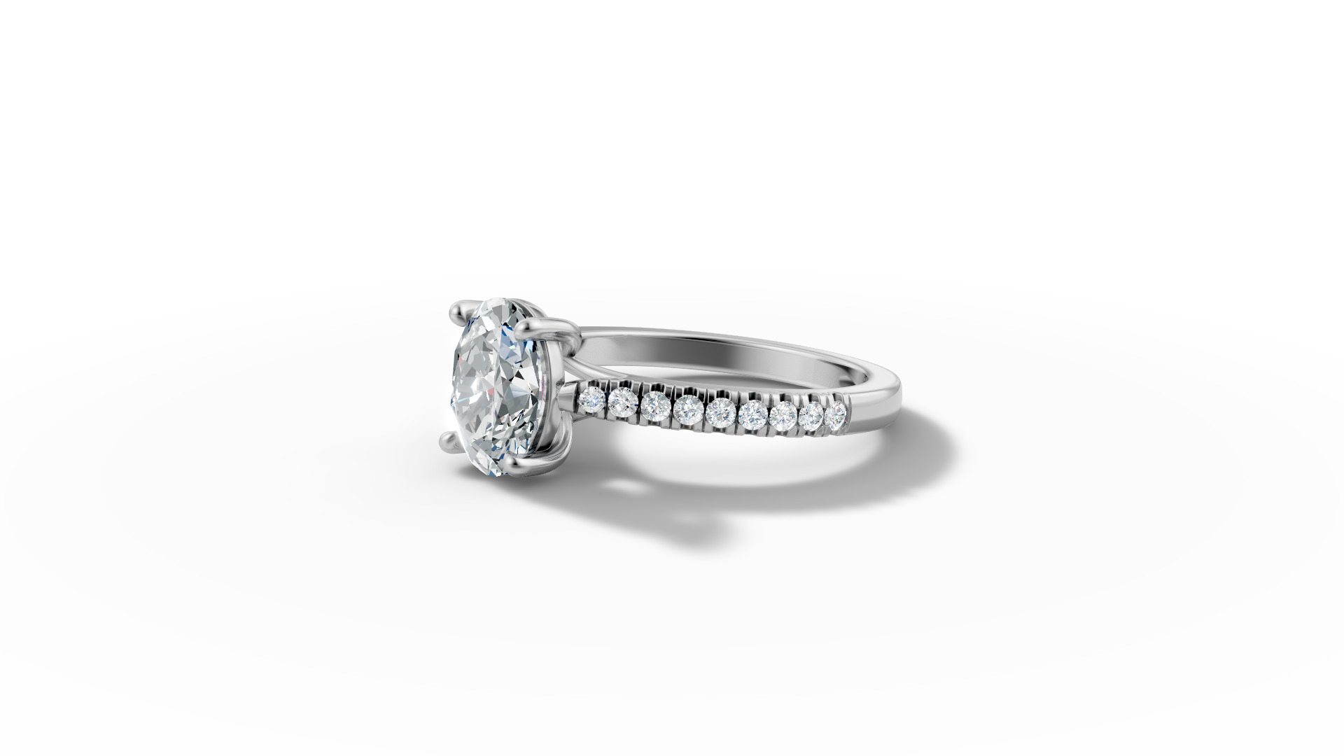 9x7 Oval Stone Trellis Engagement Ring Pave Setting 3dmodel 3D print model_32