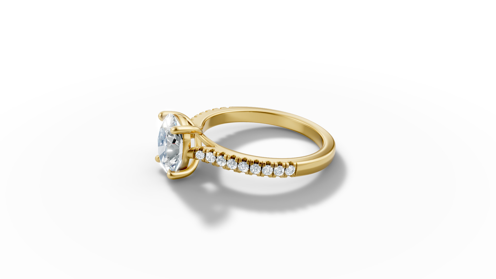 9x7 Oval Stone Trellis Engagement Ring Pave Setting 3dmodel 3D print model_41