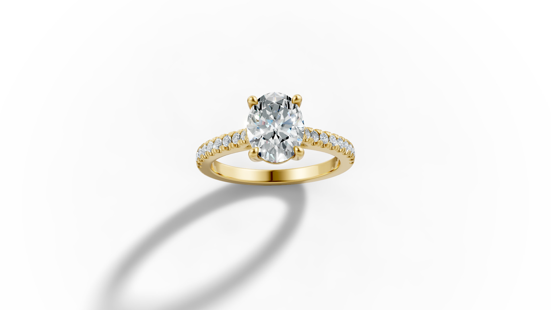 9x7 Oval Stone Trellis Engagement Ring Pave Setting 3dmodel 3D print model_22