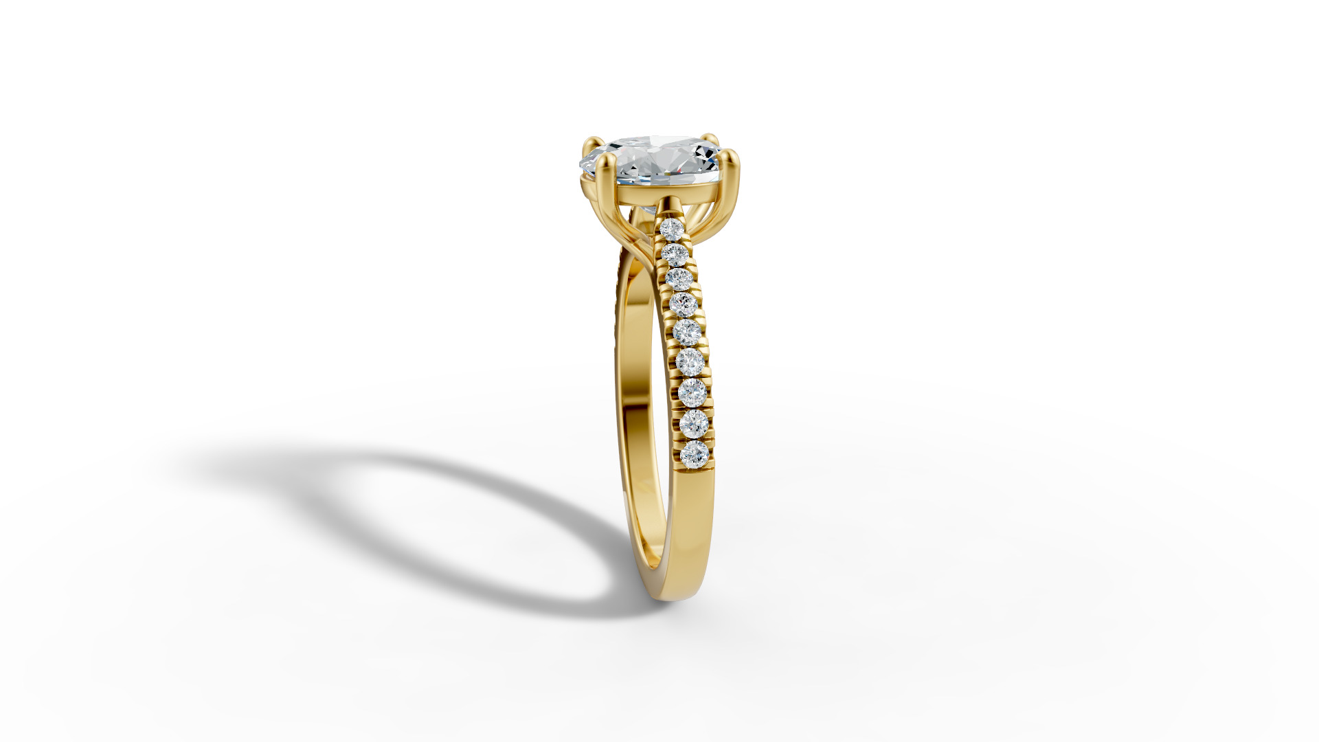 9x7 Oval Stone Trellis Engagement Ring Pave Setting 3dmodel 3D print model_19