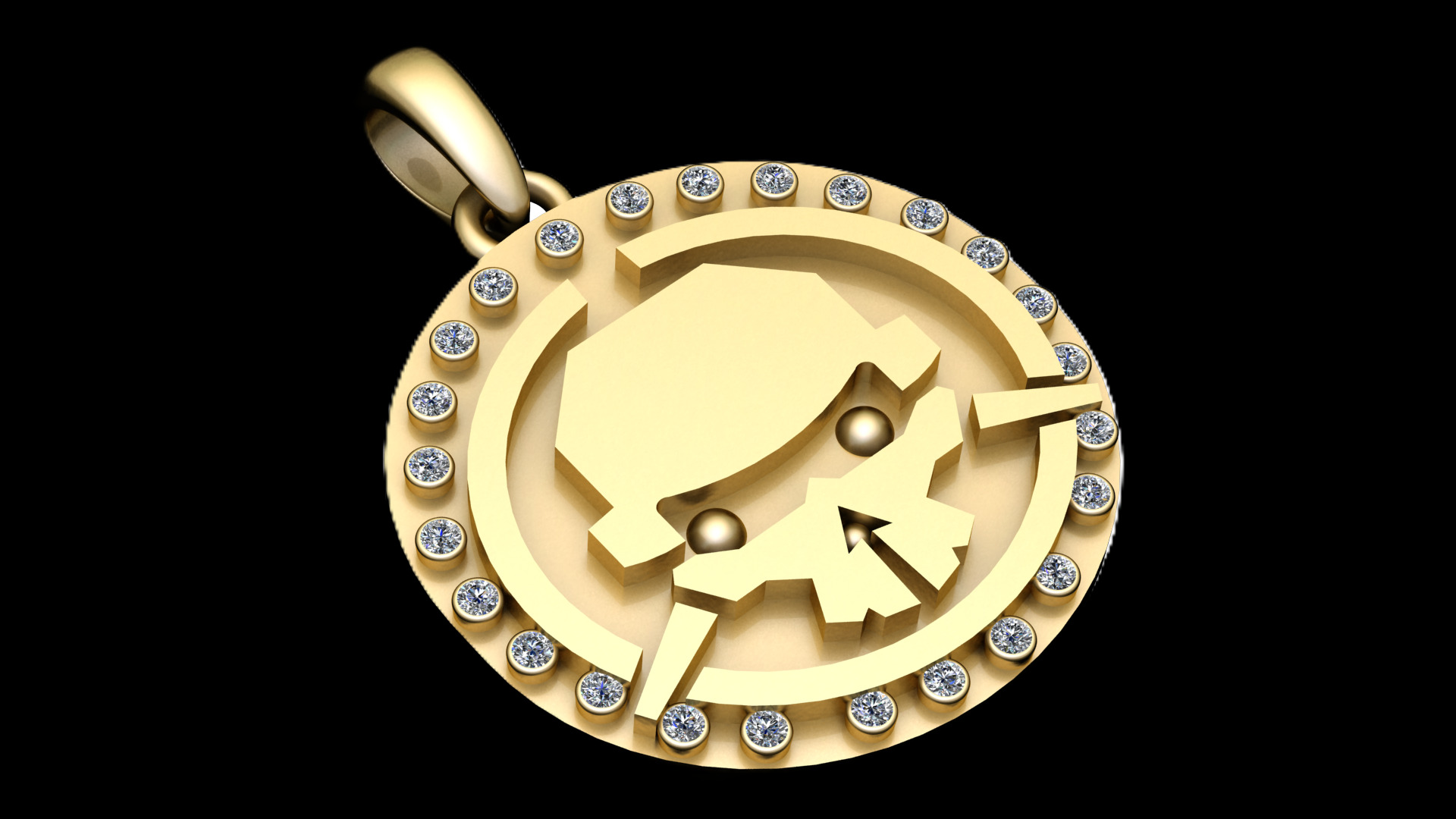 ROUND ROBBOT FACES PENDANT  3D print model_1