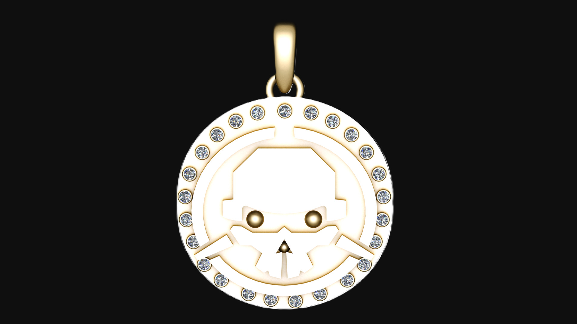 ROUND ROBBOT FACES PENDANT  3D print model_2