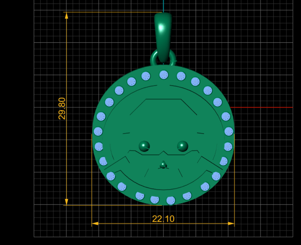 ROUND ROBBOT FACES PENDANT  3D print model_3