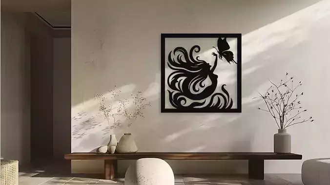 Enchanting Mermaid and Butterfly Wall Decor
