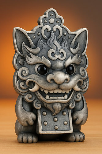 Fu Foo Dogs Guardian Lion Statue 3D print model