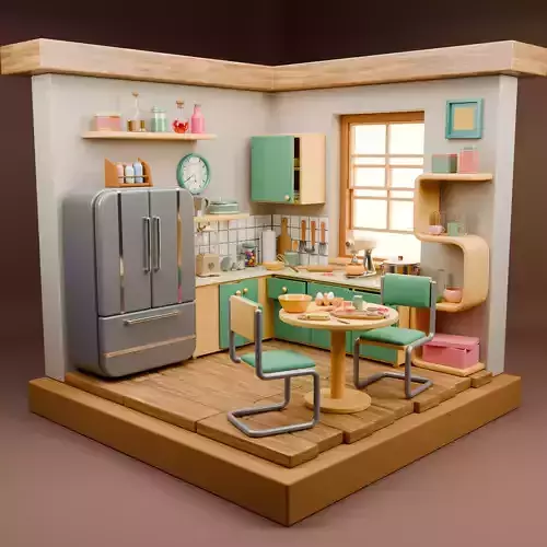 Isometric Kitchen Nook