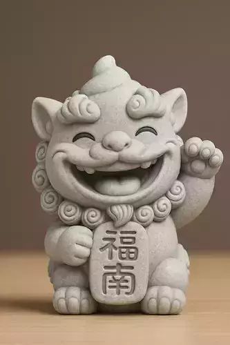 Charming Feng Shui Lion Figure 3D print model