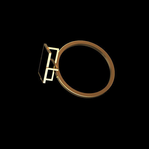 Enamel Square Minimal Ring 3D print model