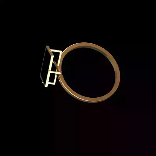 Enamel Square Minimal Ring