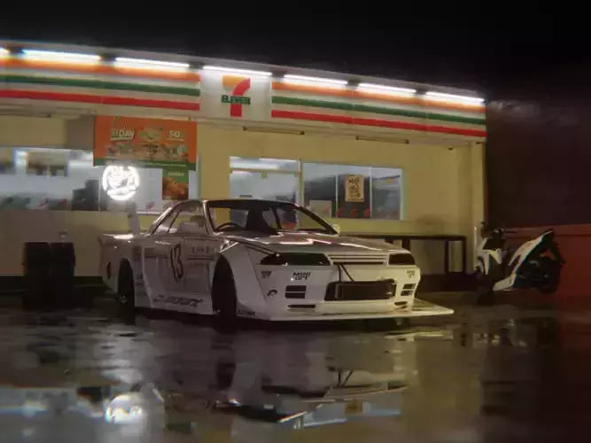 Nissan GT-R R32 with Liberty Walk Kaido Works LB85-02 Body Kit