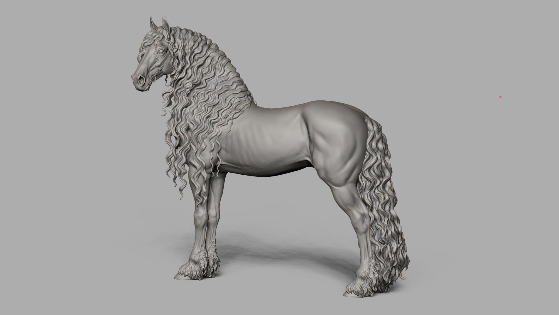 3 Friesian horses 3D Model Collection_1
