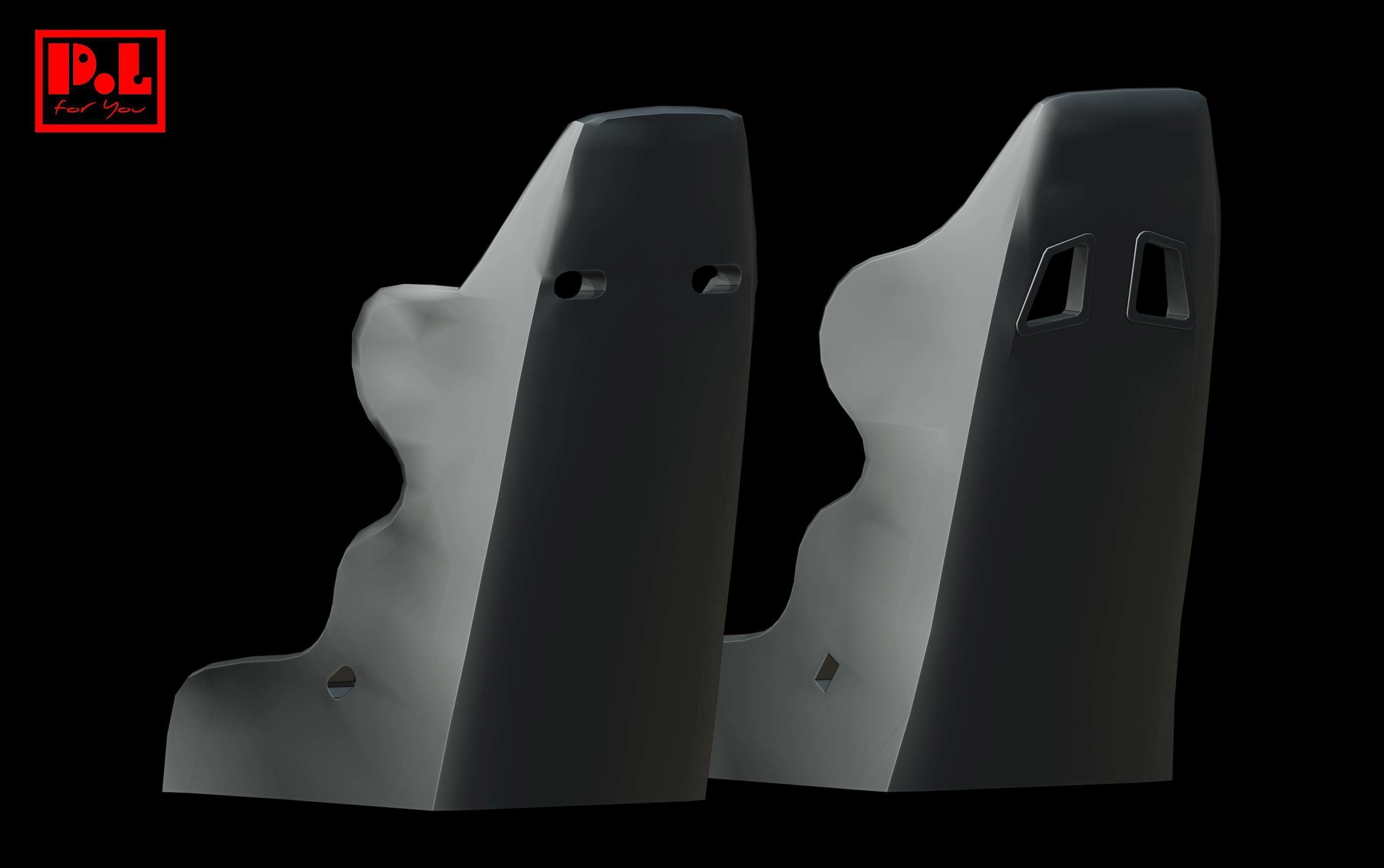 Ferrari F40 Competizione seats 3D print model_2