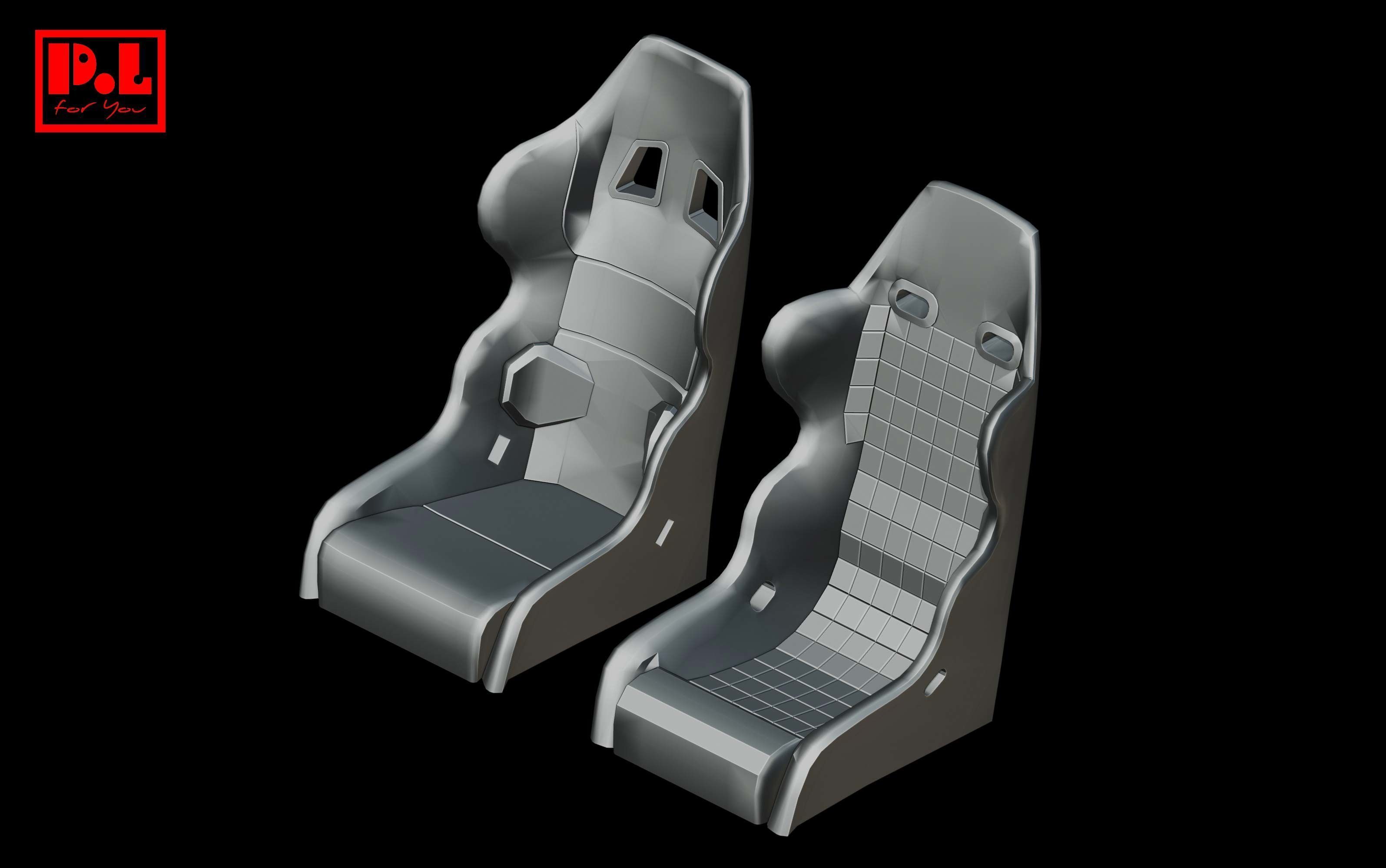Ferrari F40 Competizione seats 3D print model_1