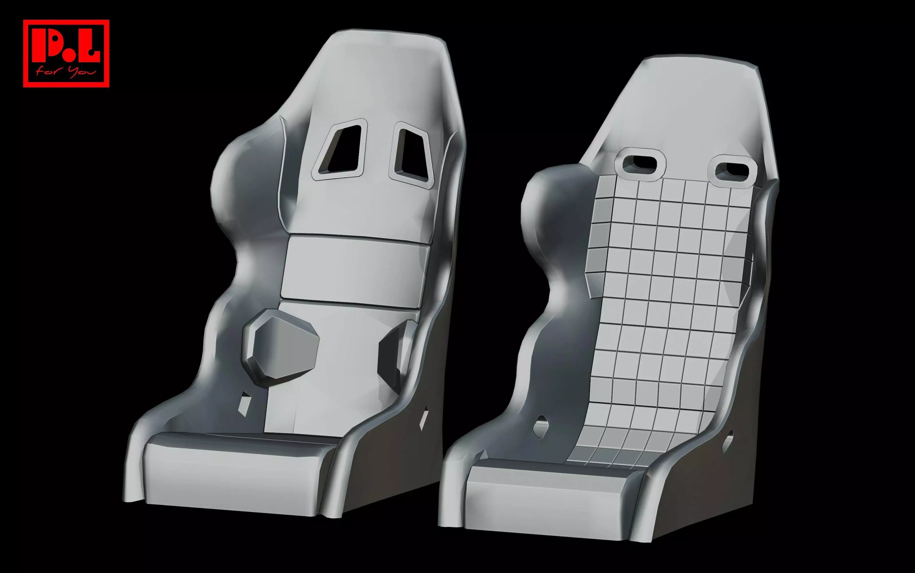 Ferrari F40 Competizione seats 3D print model_0