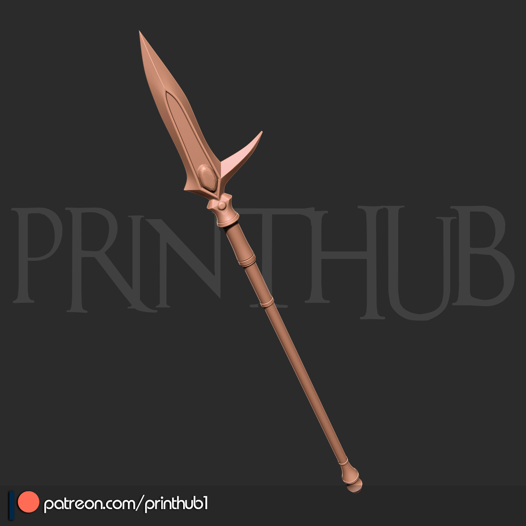 Hyoujin Yari Level 2 Onimusha 2 Inspired Ice Spear 3D Printable 3D print model_3