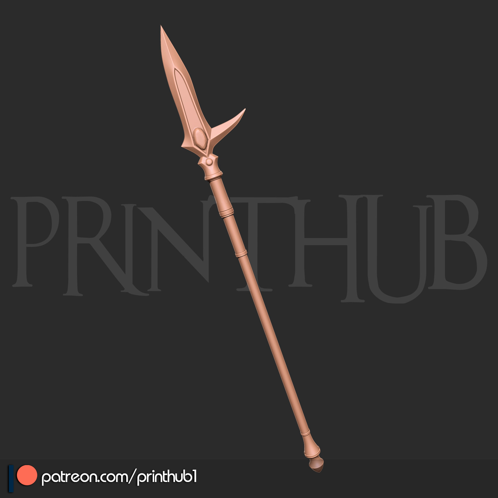 Hyoujin Yari Level 2 Onimusha 2 Inspired Ice Spear 3D Printable 3D print model_1