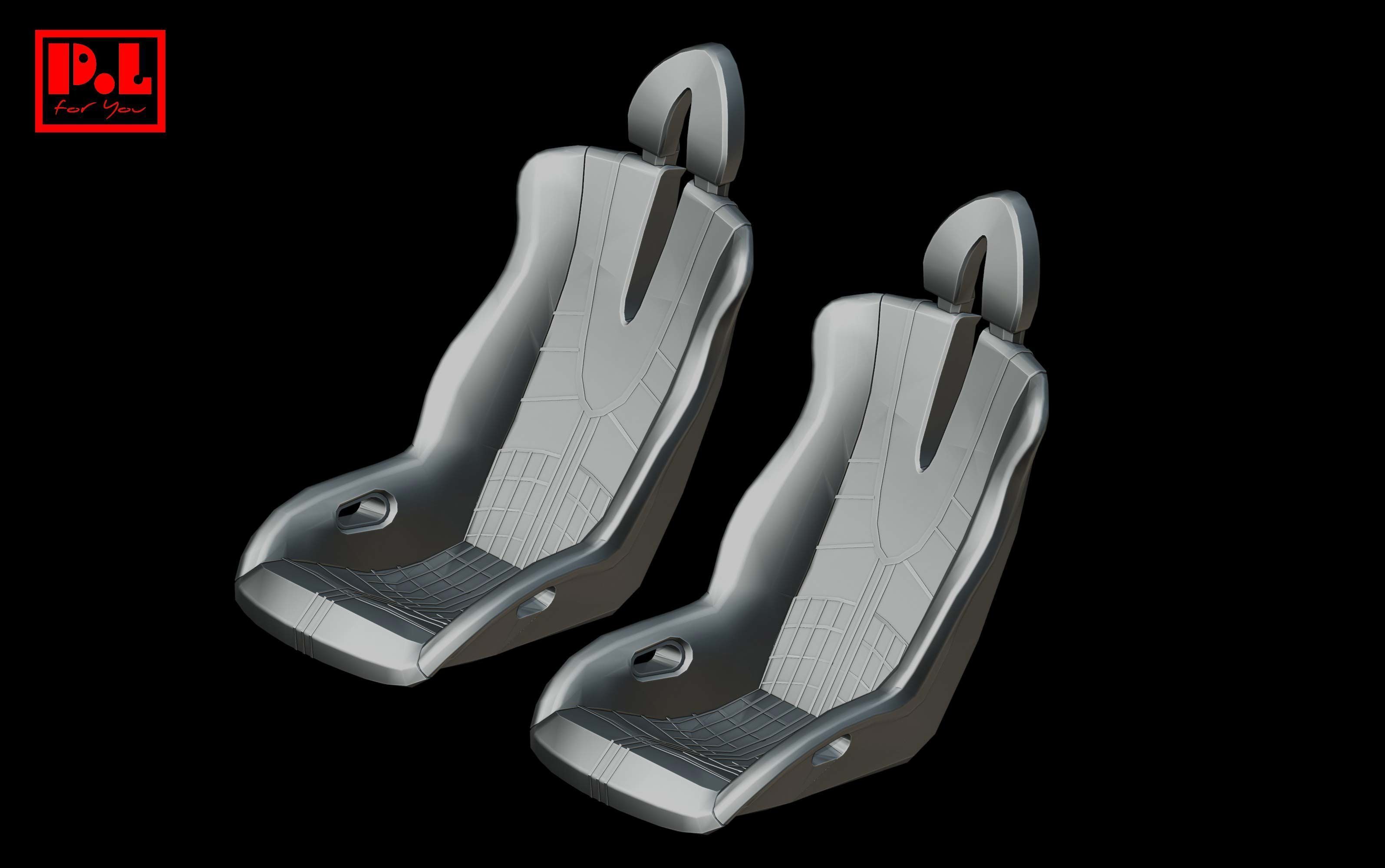 Pagani Zonda seats 3D print model_1