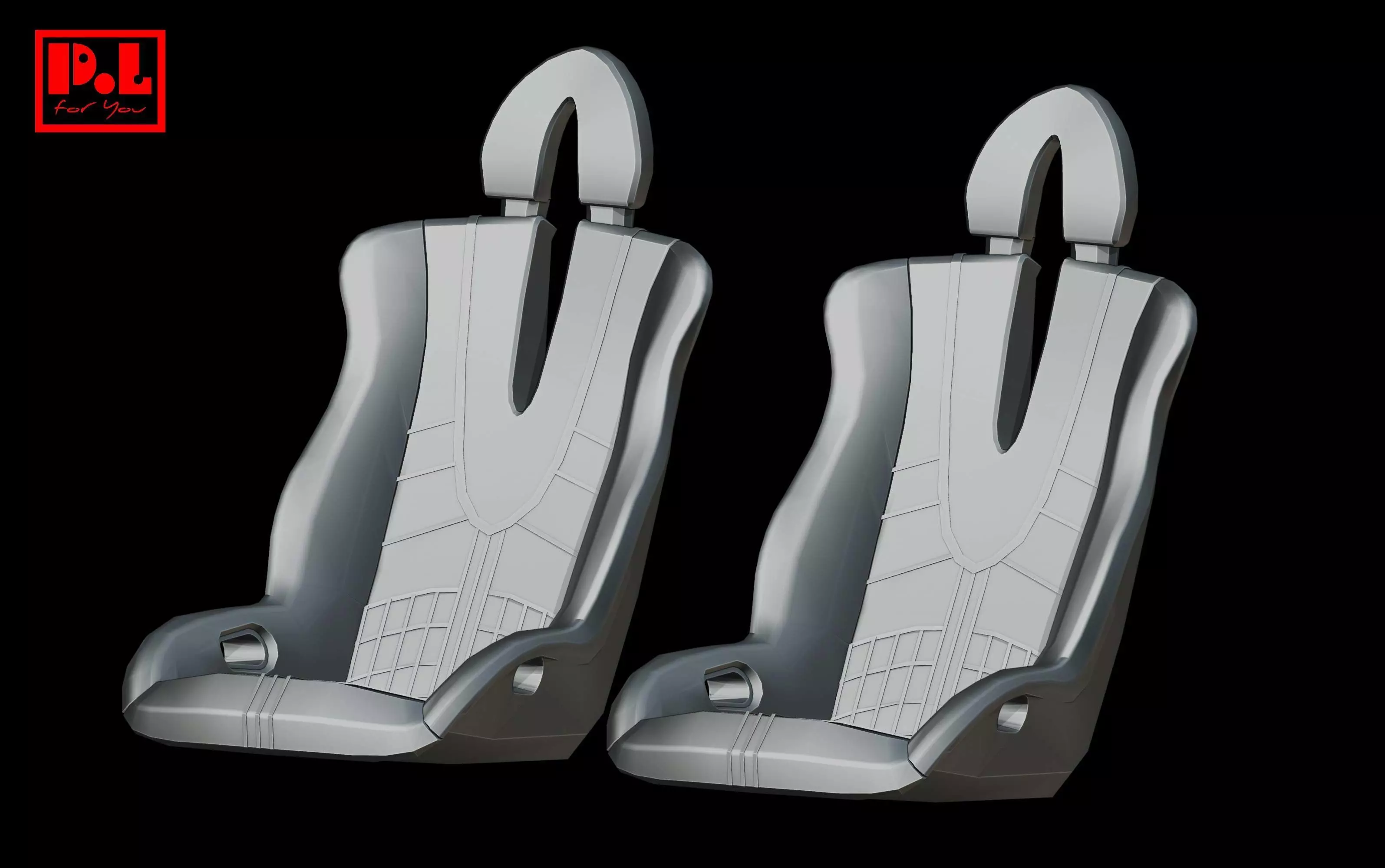 Pagani Zonda seats 3D print model_0
