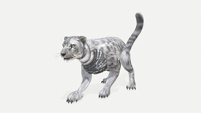 Snow Leopard Low-poly 3D model
