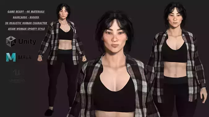 AAA 3D REALISTIC CHARACTER - ASIAN JAPANESE KOREAN CHINESE WOMAN