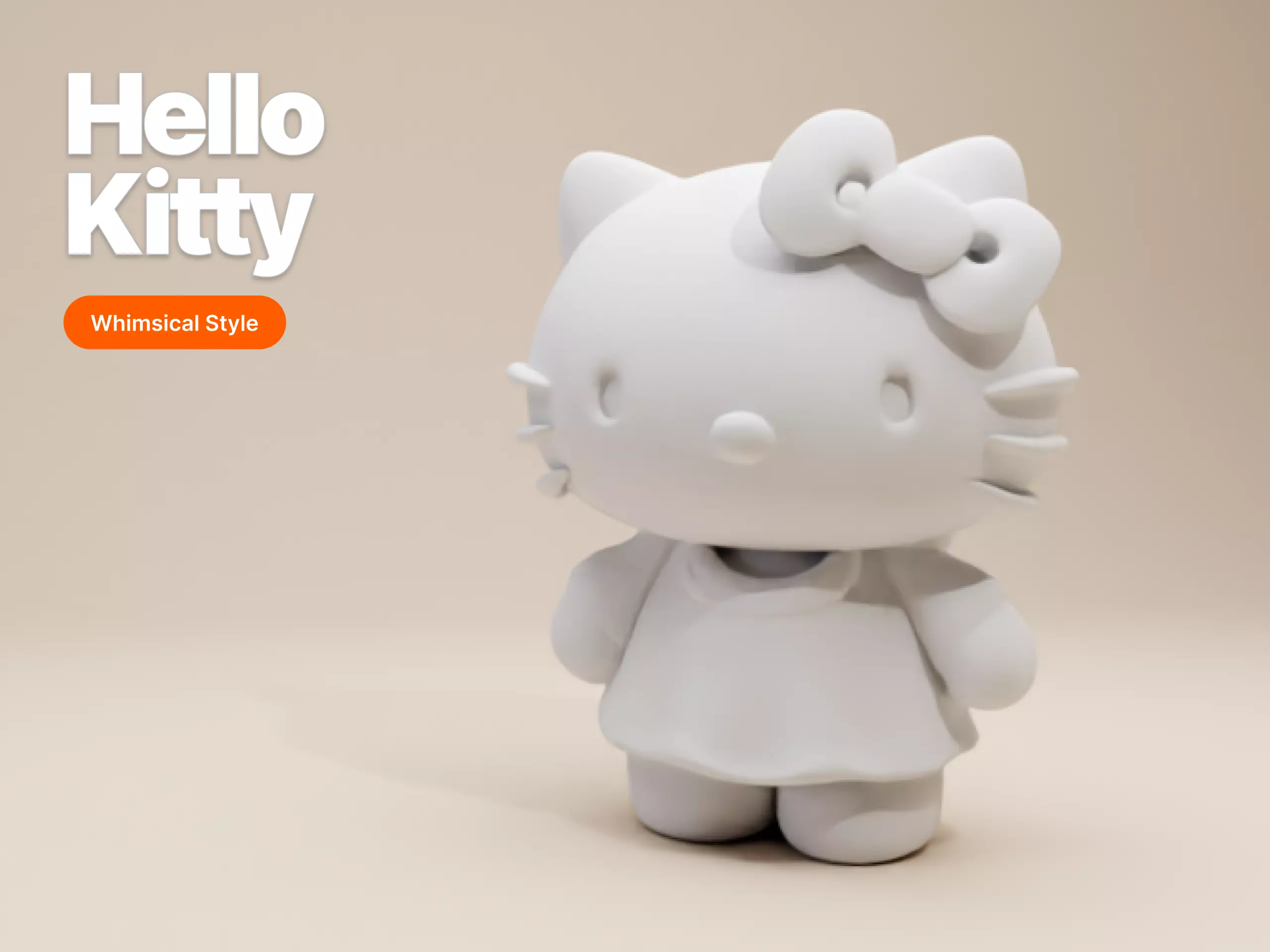 Hello Kitty Whimsical Style 3D print model