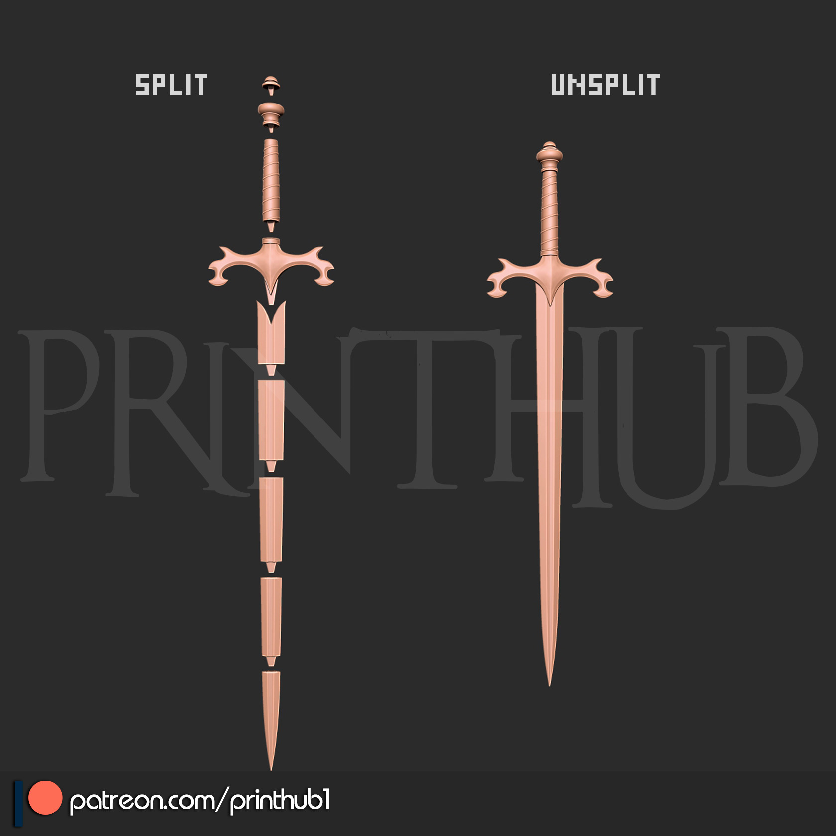 Oyu Broad Sword Onimusha 2 Warlord Replica 3D Print Cosplay Prop 3D print model_7