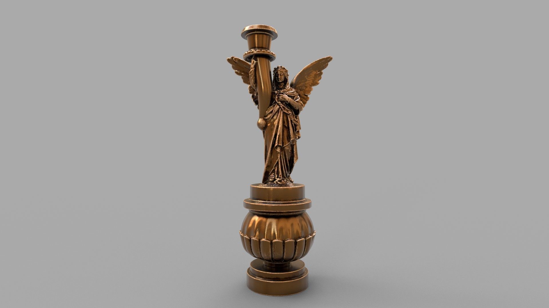 candle holder statue  3D model_3