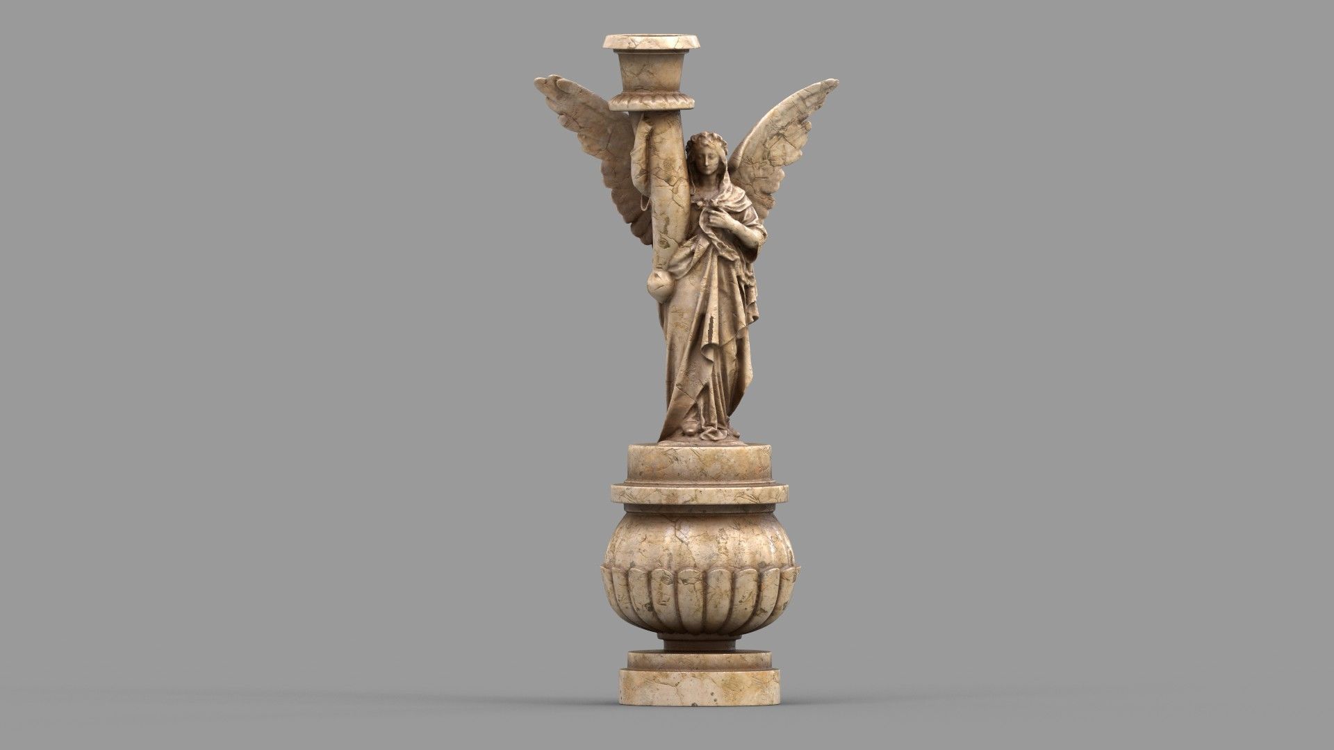 candle holder statue  3D model_1