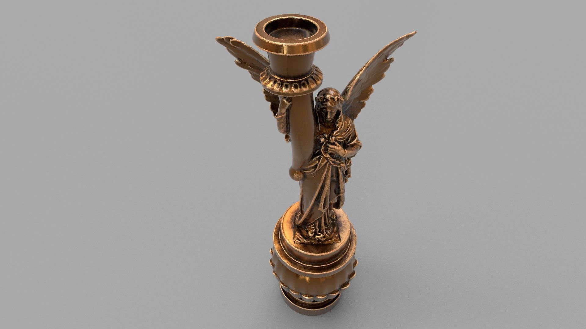 candle holder statue  3D model_5