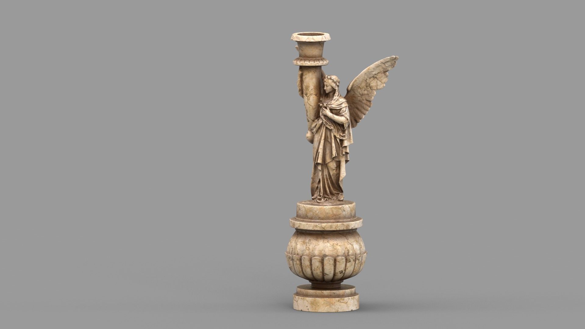 candle holder statue  3D model_14