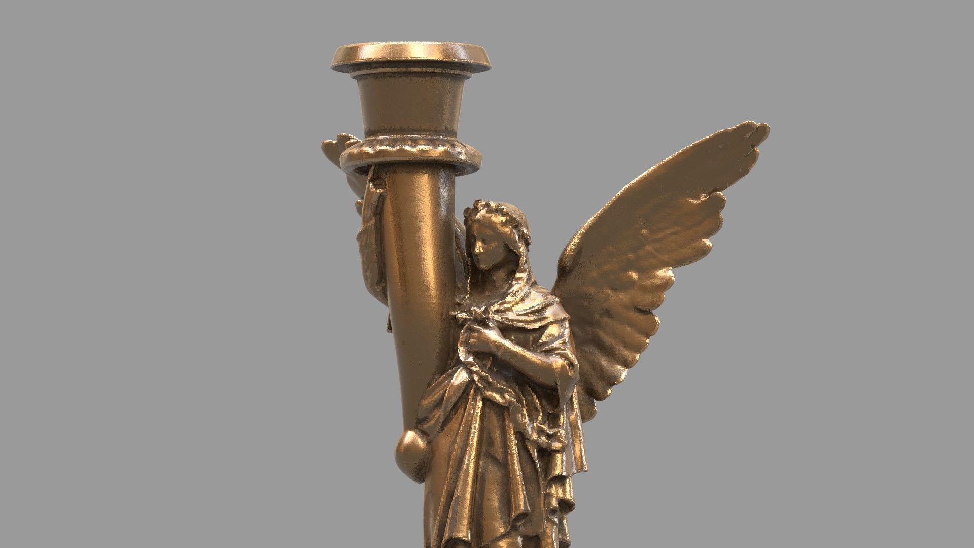 candle holder statue  3D model_12