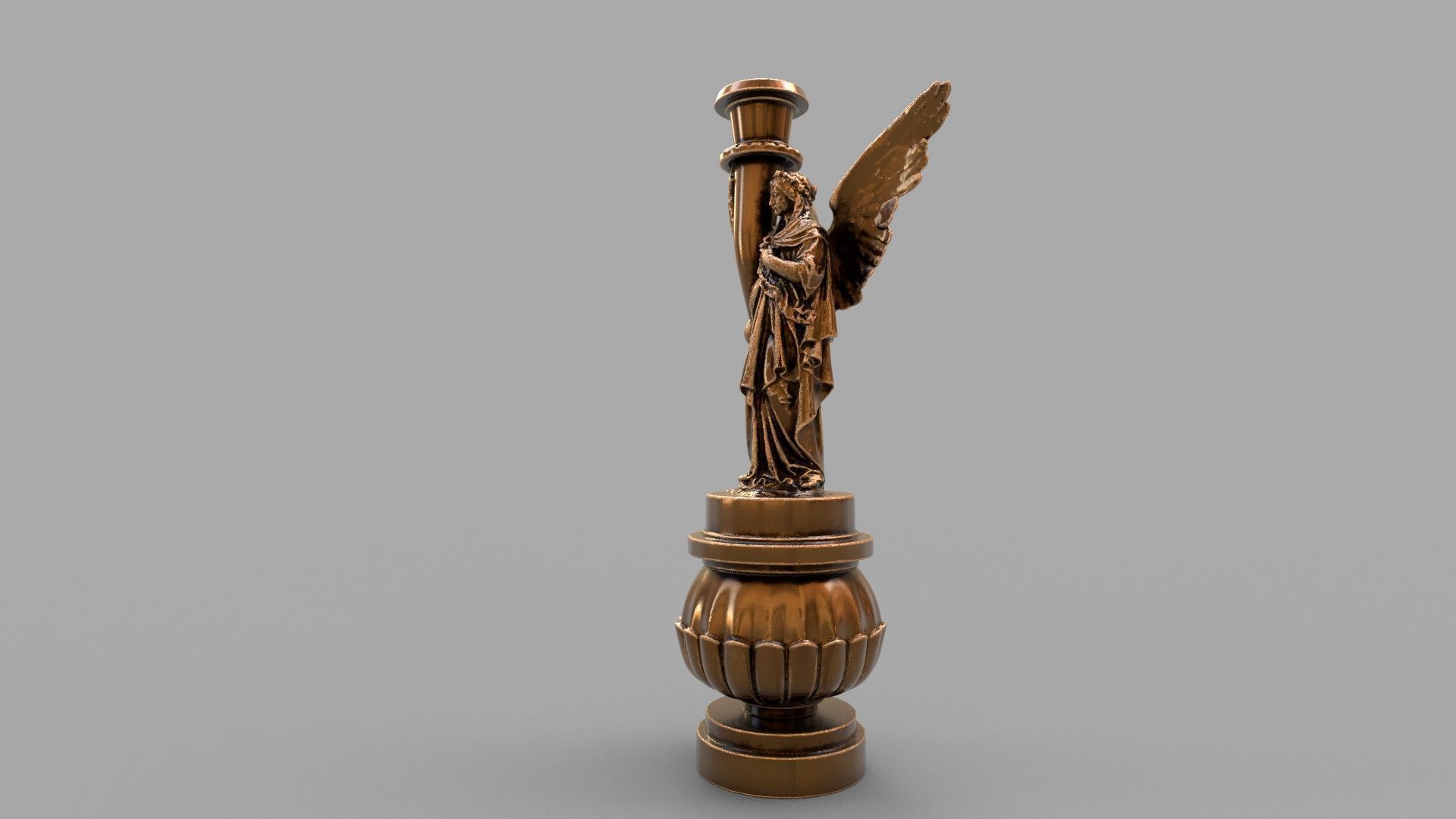 candle holder statue  3D model_4