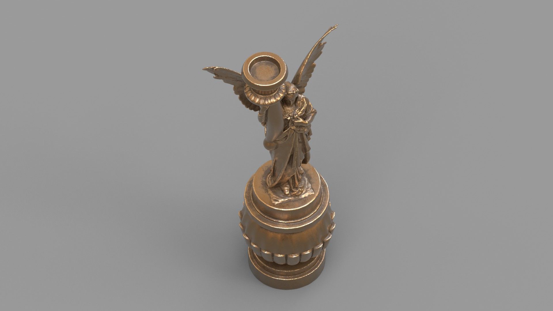 candle holder statue  3D model_11