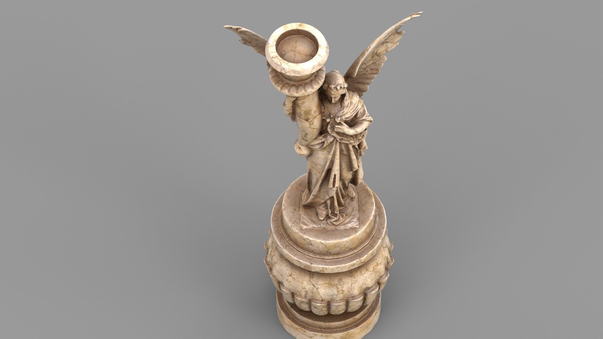 candle holder statue  3D model_16