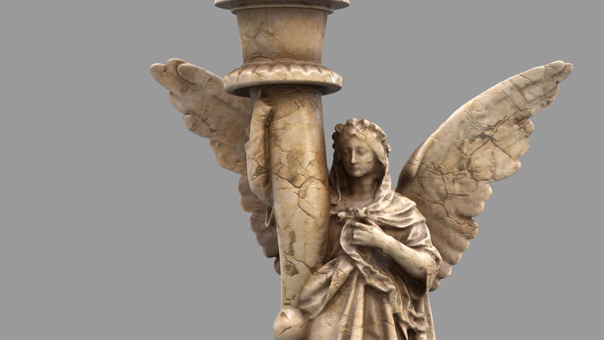 candle holder statue  3D model_13