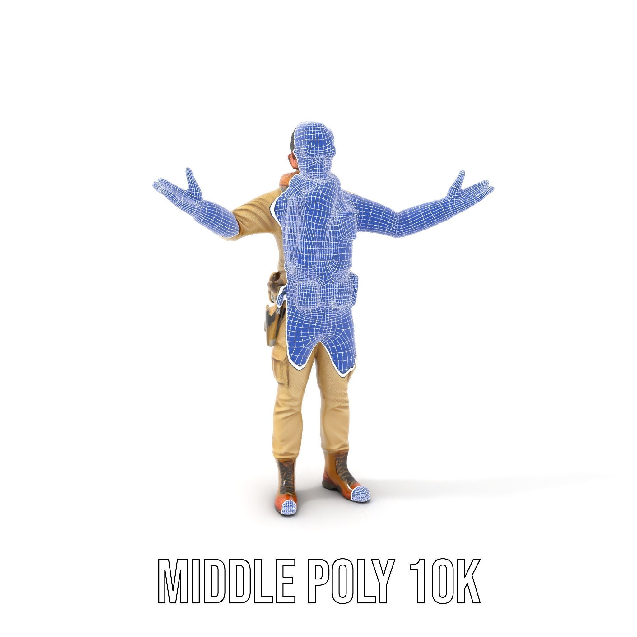 Desert Explorer Rigged and Animated D Character Model Low-poly 3D model_32